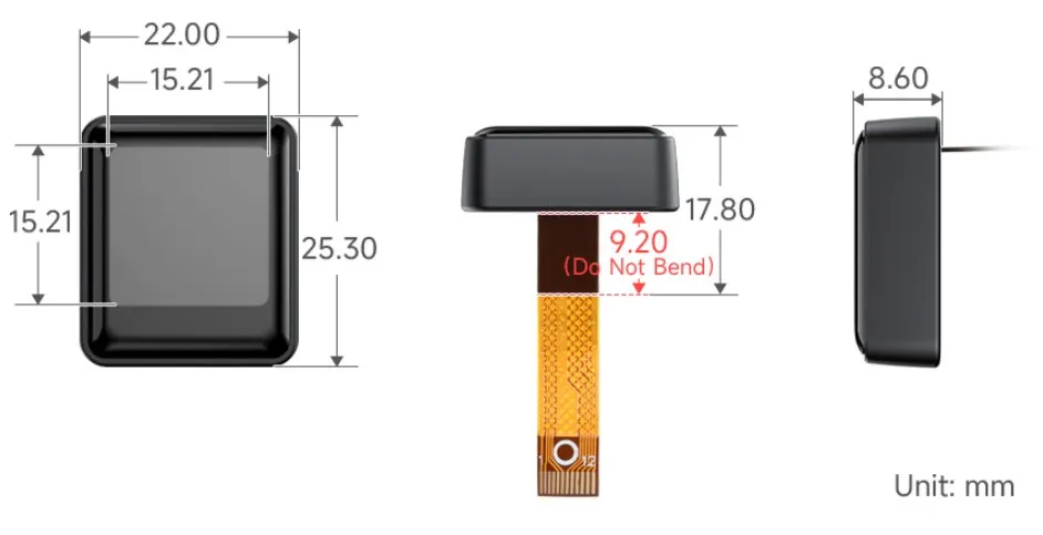  0.85inch ScreenKey Module Product Dimensions