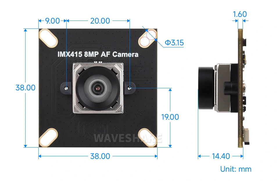 IMX415-8MP-AF-Camera Dimensions