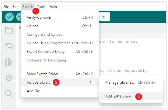 Install libraries via .zip