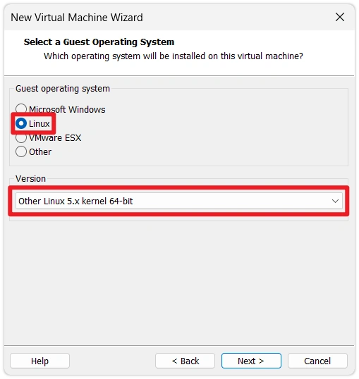 Select Linux Type