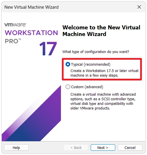 Select Typical Configuration