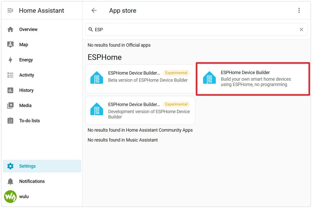 ESPHome App Details Page