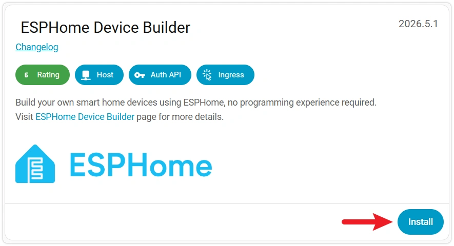 ESPHome App Installing
