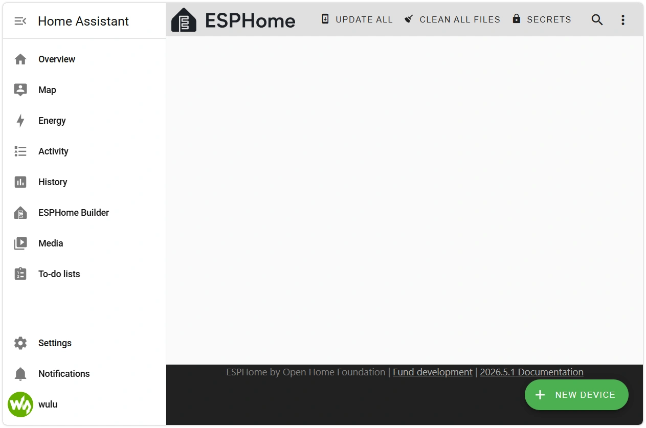 ESPHome Web UI Welcome Page