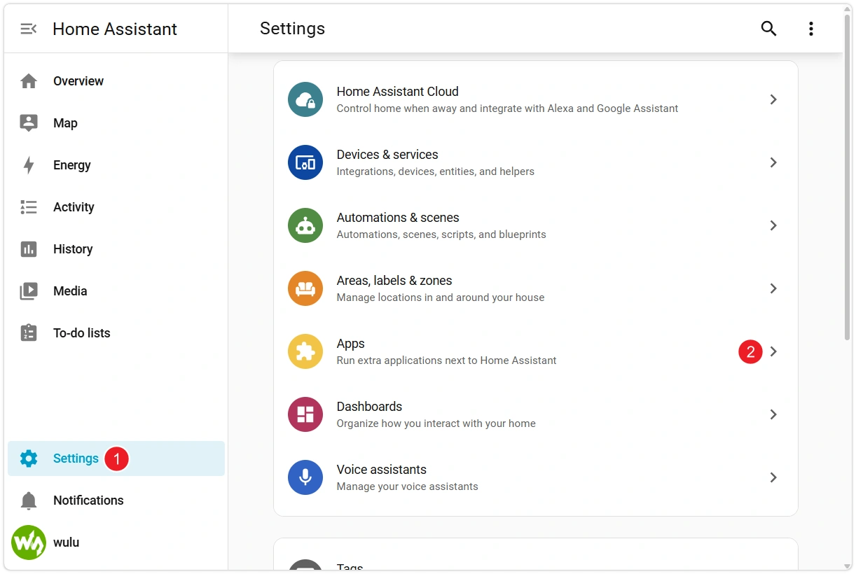 Navigate to Apps Page