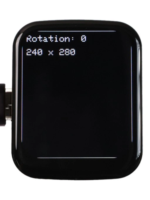 LCD showing the border and text in rotation 0