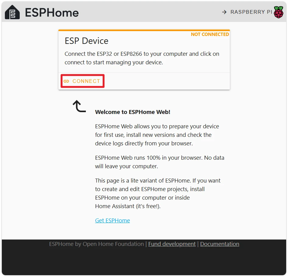 ESPHome Web Connect