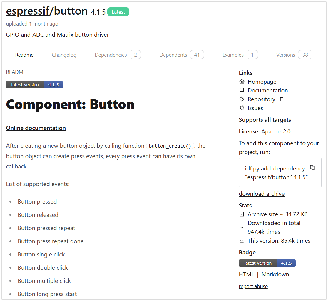 Copy Add Component Instruction in Component Registry