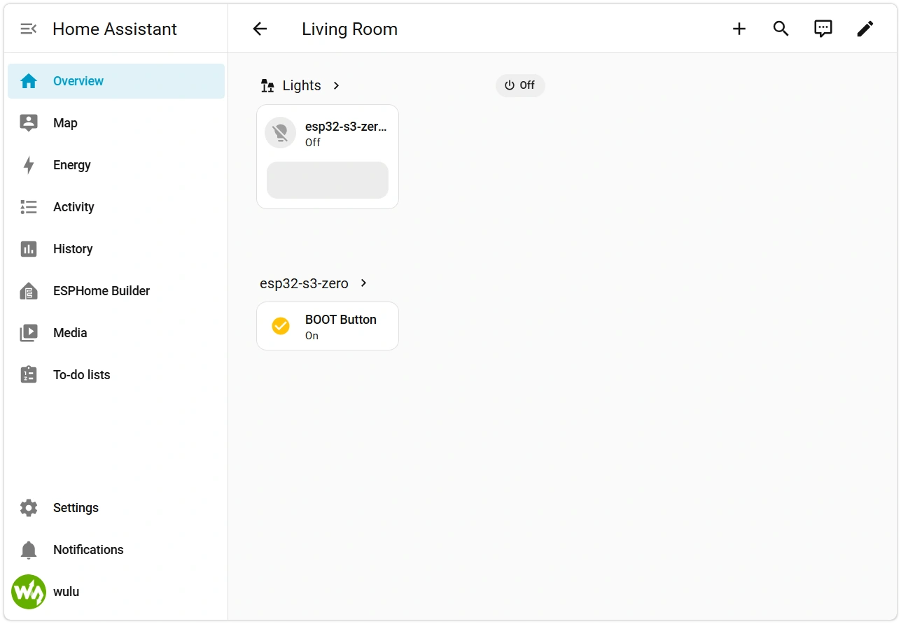 BOOT Button Entity in HA