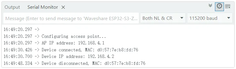 Example 4: Scan WiFi Running results