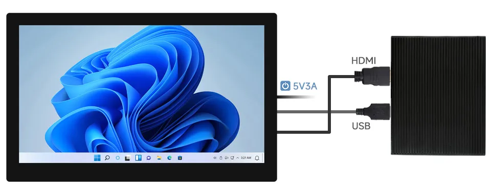 10.1HP-CAPQLED-B connected to a Windows PC