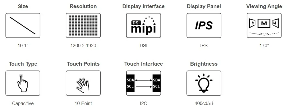 10.1inch Raspberry Pi Touch Display 2 Product Features