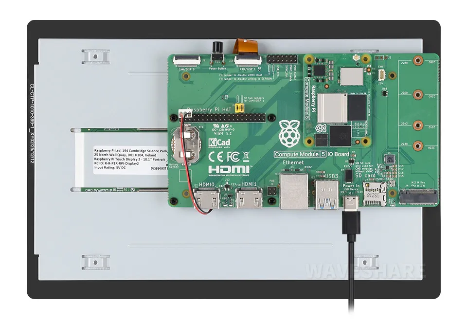 10.1inch Raspberry Pi Touch Display 2 Interface and Mounting Location