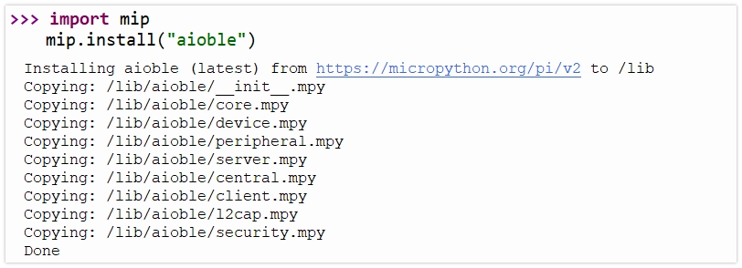 Install aioble in Thonny Shell