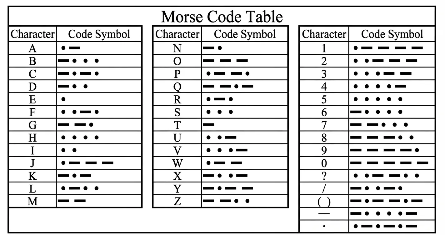 Morse Code Table