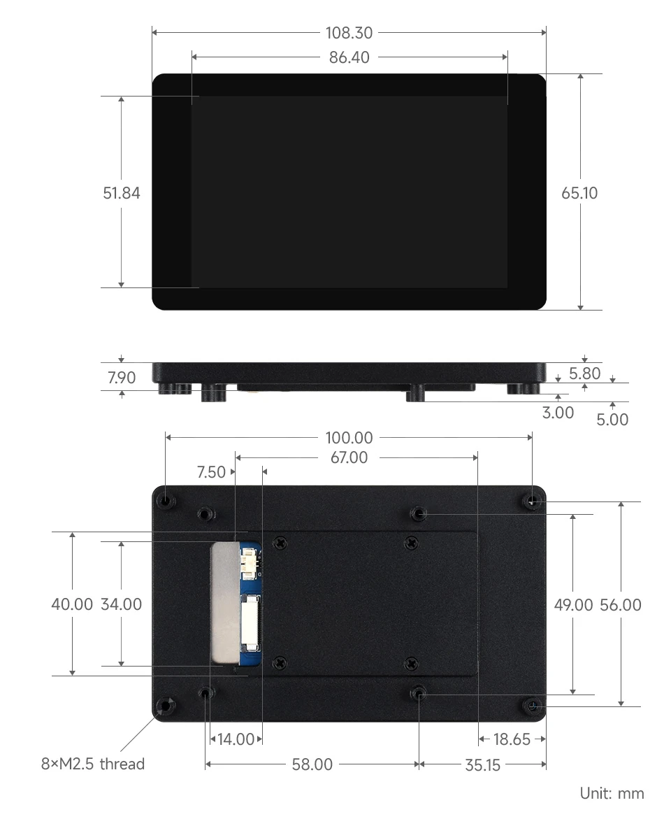  4-DSI-TOUCH-A Dimensions
