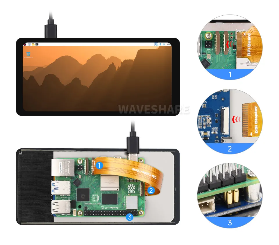 6.25inch DSI LCD (B) Connecting to Raspberry Pi 5