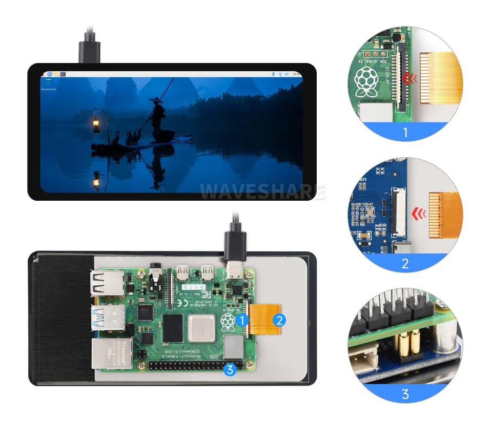 6.25inch DSI LCD (B) Connecting to Raspberry Pi 4B