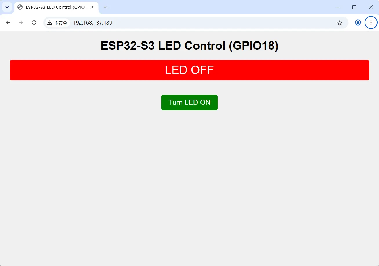 GPIO18 Low Level Web Page Status