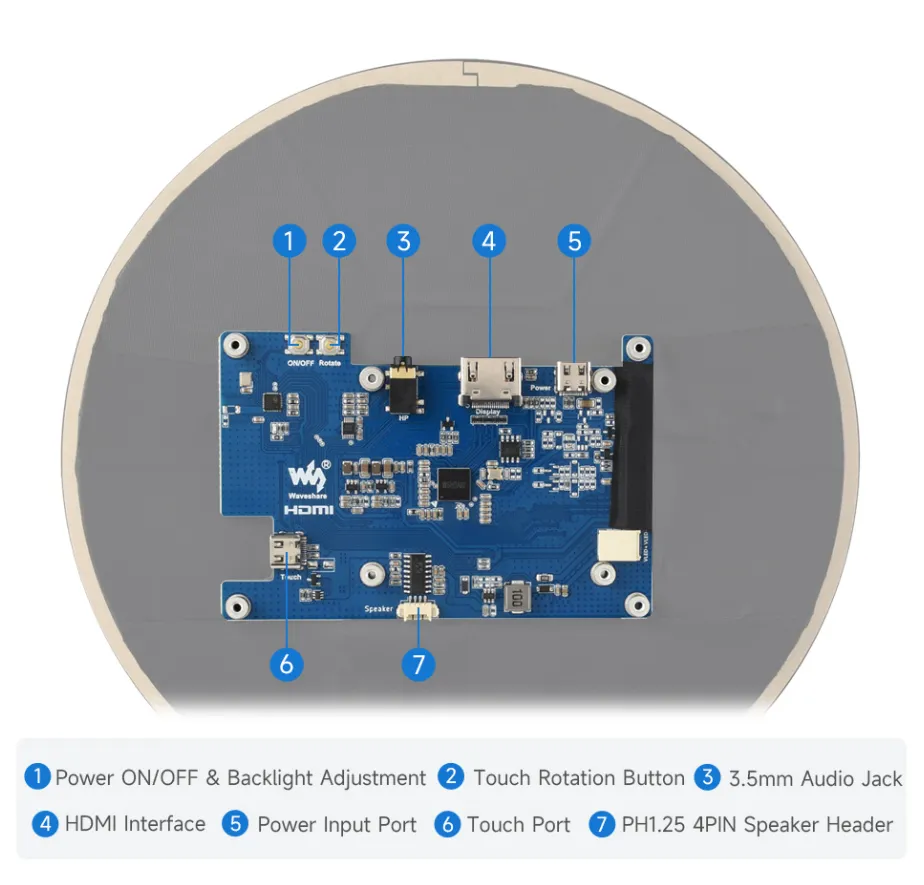 7inch_1080x1080_LCD Interface Introduction