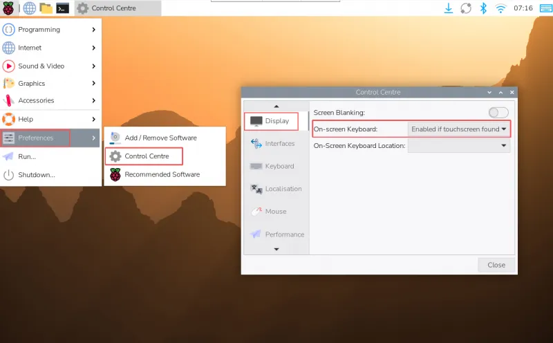 DSI Screen Hardware Connection