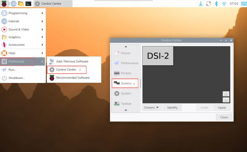 DSI Screen Rotation Setting Entry