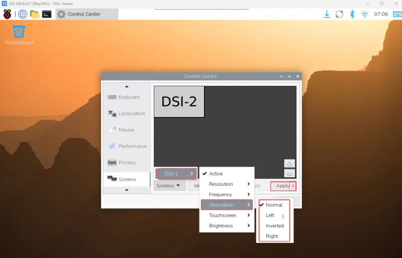 DSI Screen Display Rotation Settings
