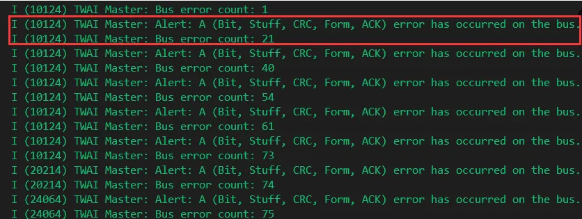 CAN transmit example result