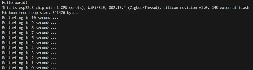 01_Hello world Example Output