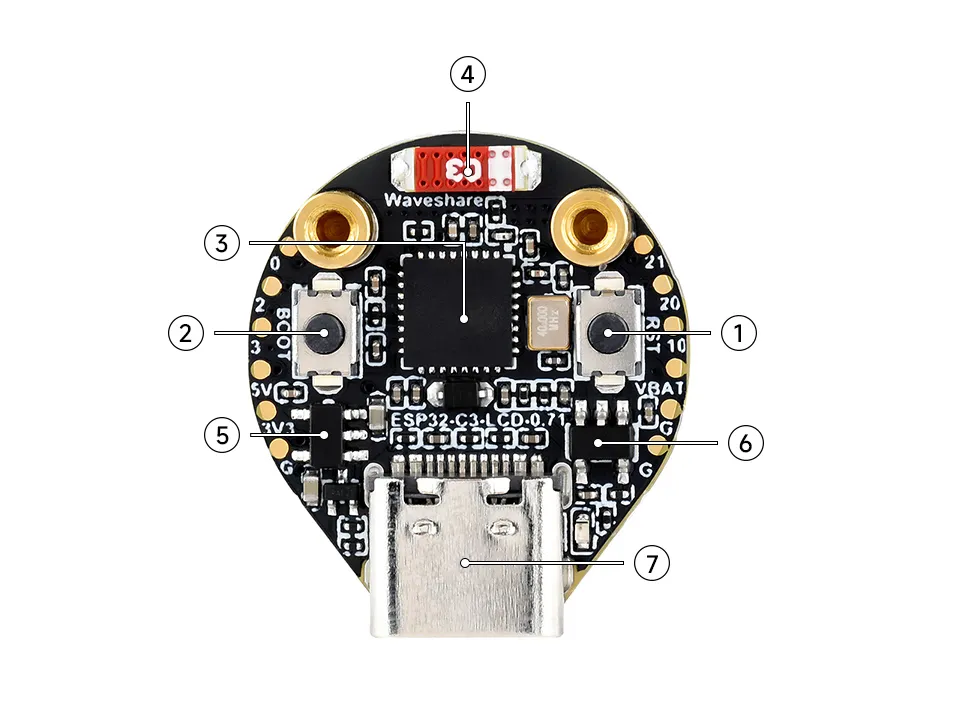 ESP32-C3-LCD-0.71 Onboard Resources
