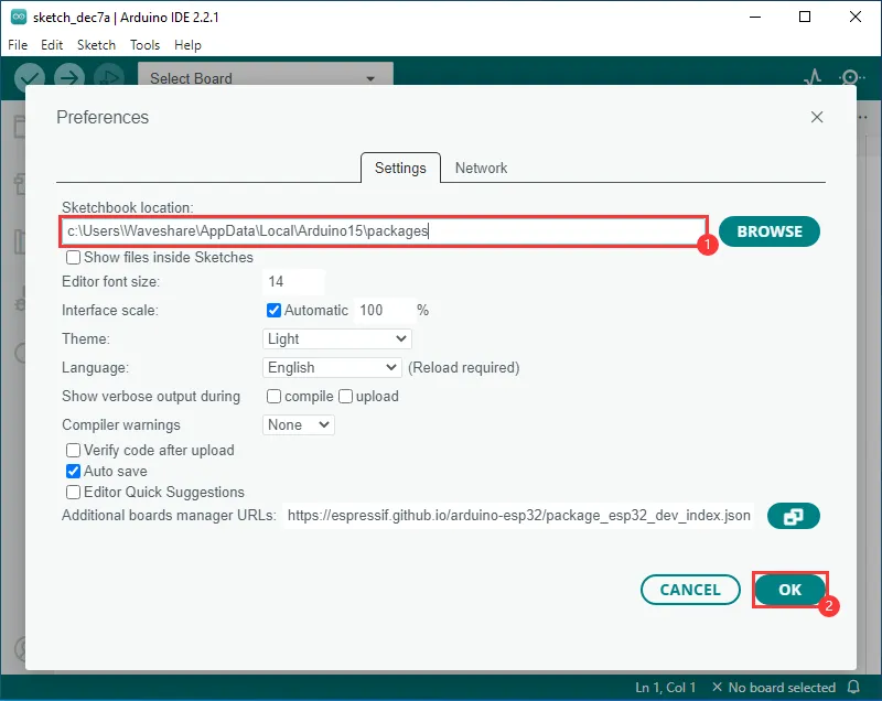 Select ESP32C6 Dev Module in Arduino IDE