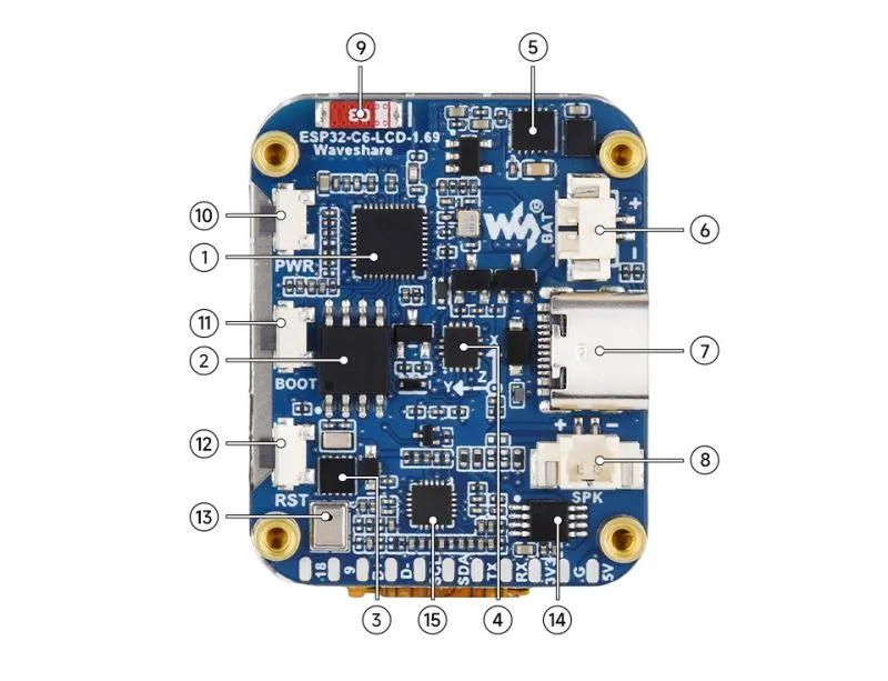 ESP32-C6-LCD-1.69 Onboard Resources