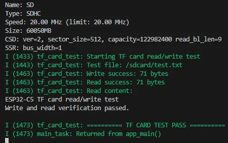 ESP32-C6-LCD-2.73 ESP-IDF TF card test