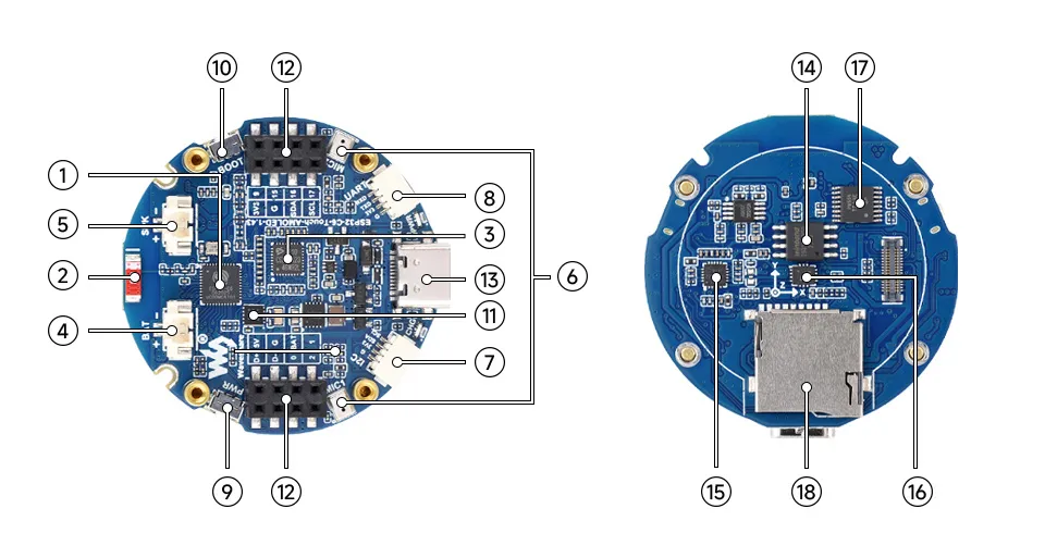 ESP32-C6-Touch-AMOLED-1.43 Resource Overview