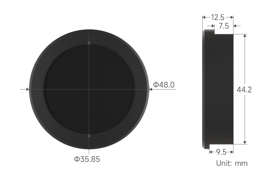 ESP32-C6-Touch-LCD-1.28-B Product Dimensions