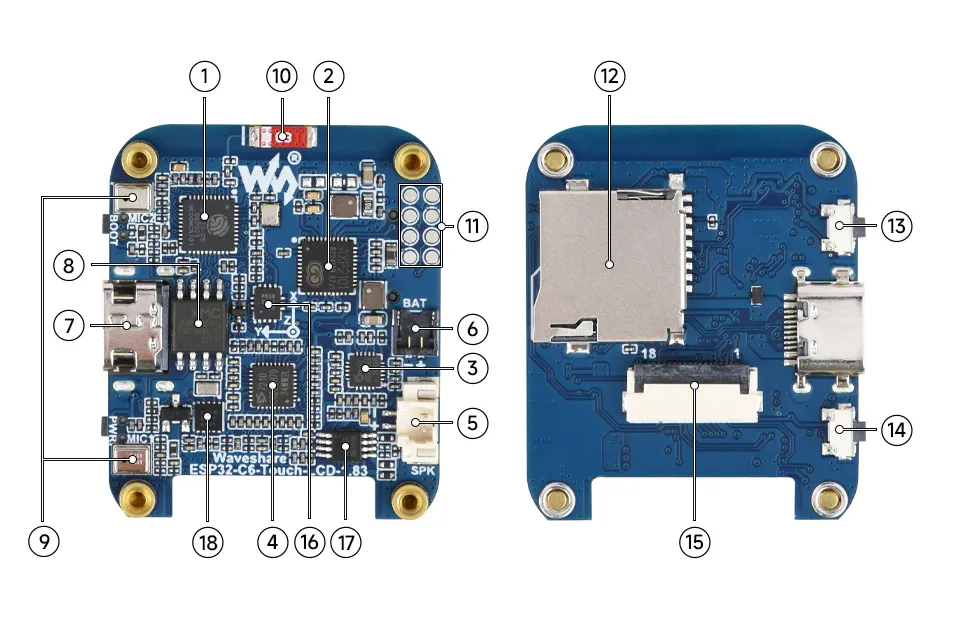 ESP32-C6-Touch-LCD-1.83 Hardware Resources 1