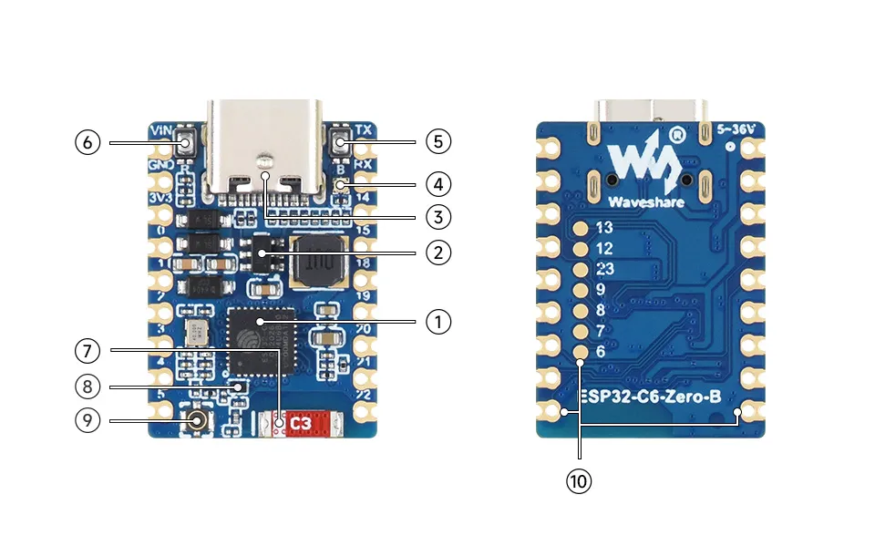 ESP32-C6-Zero-B Resource Interfaces