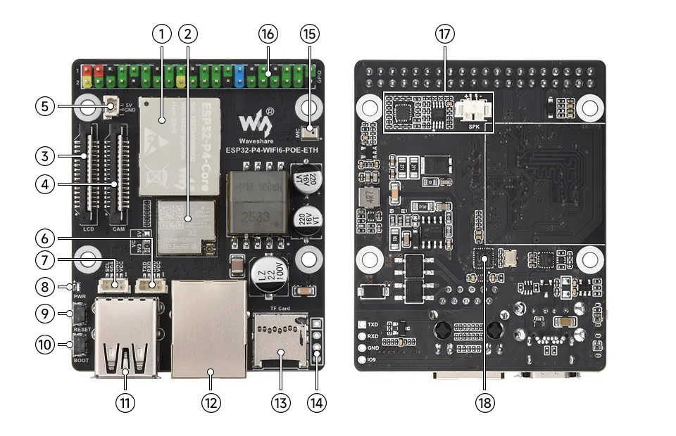 ESP32-P4-WIFI6-POE-ETH Hardware Description 1