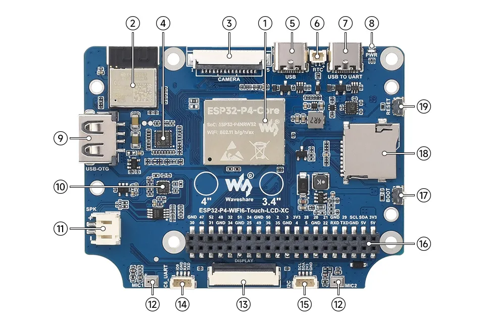 ESP32-P4-WIFI6-Touch-LCD-XC Hardware Description 1