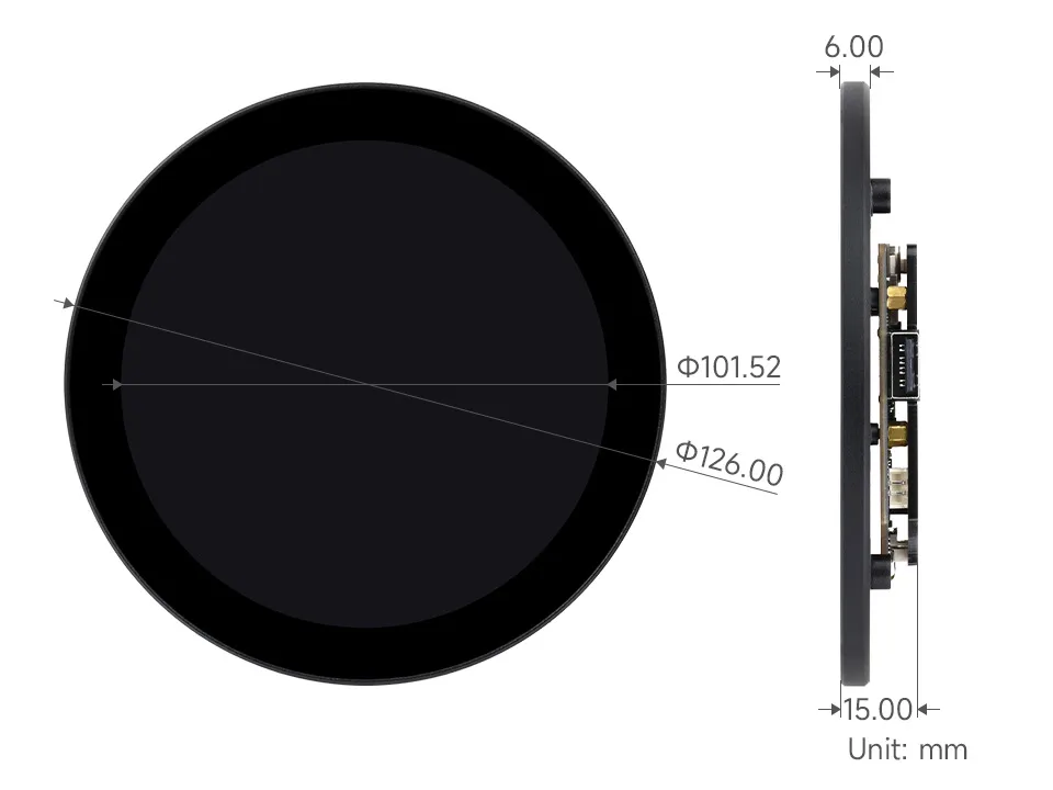 ESP32-P4-WIFI6-Touch-LCD-4C Product Dimensions