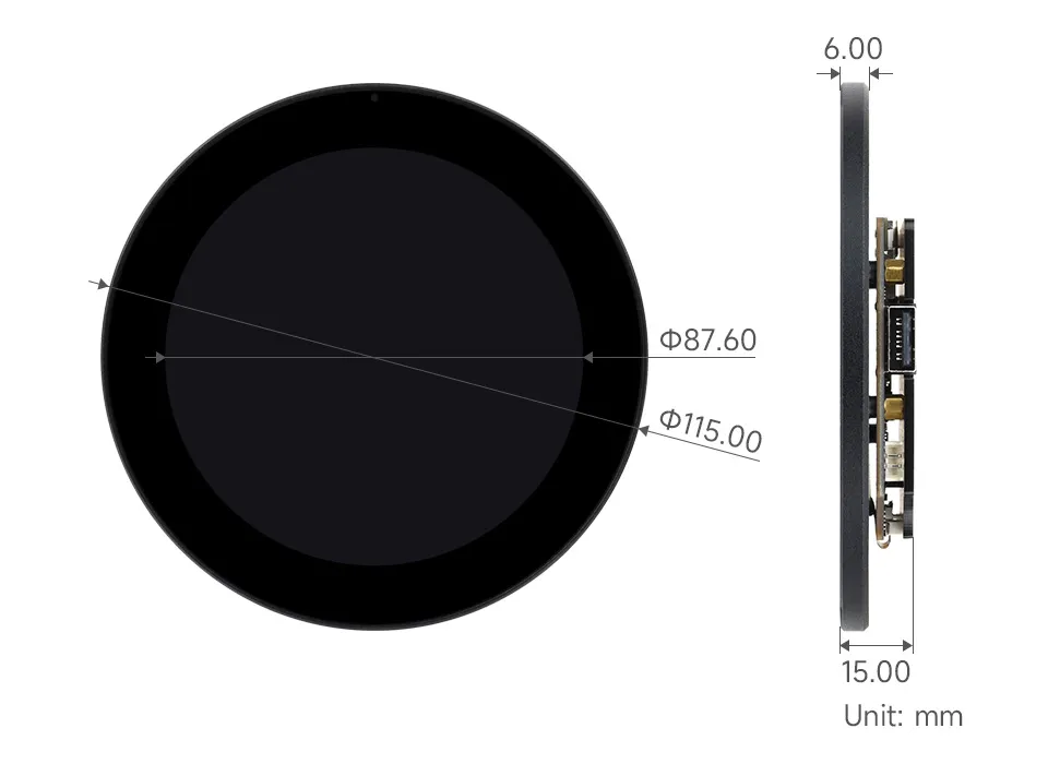 ESP32-P4-WIFI6-Touch-LCD-3.4C Product Dimensions