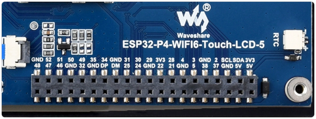 ESP32-P4-WIFI6-Touch-LCD-5 40PIN header silkscreen