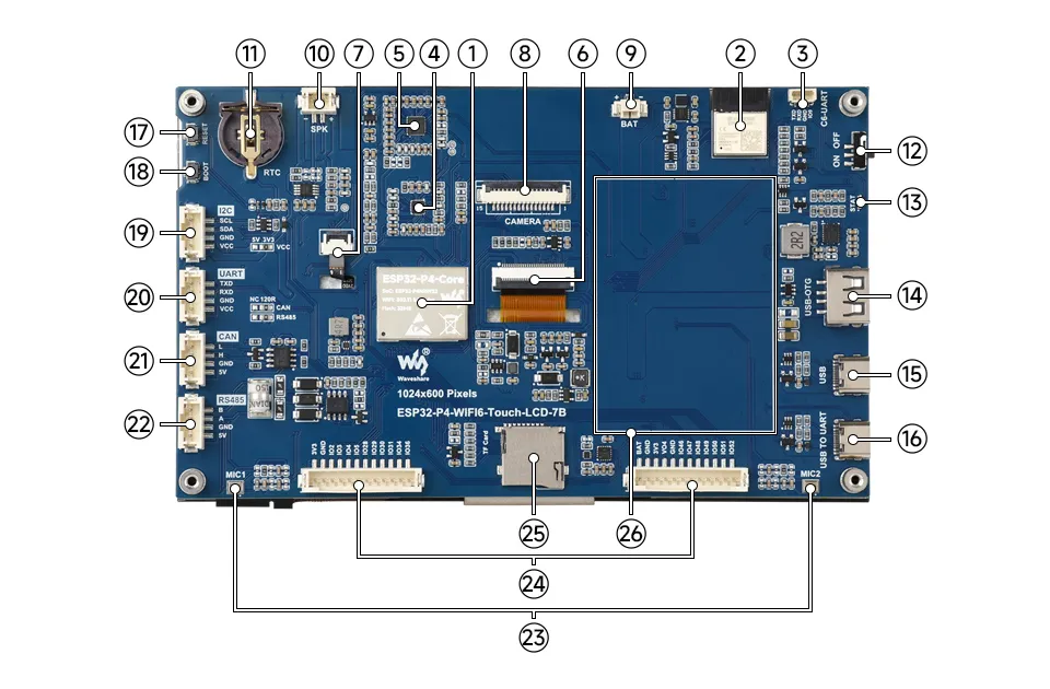 ESP32-P4-WIFI6-Touch-LCD-7B Hardware Description 1