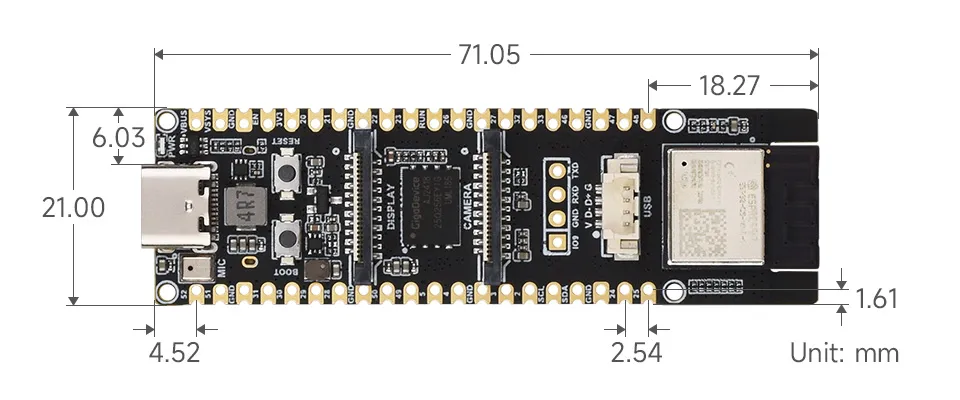 ESP32-P4-WIFI6 Product Dimensions