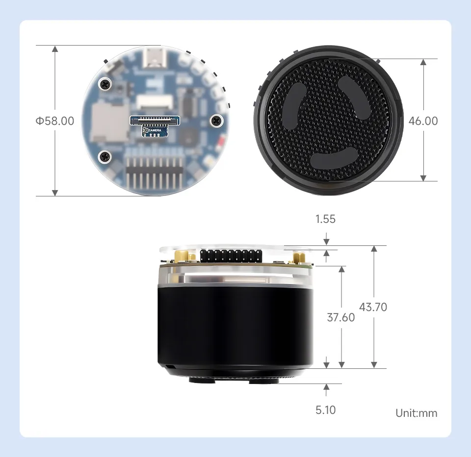 ESP32-S3-AUDIO-Board Product Dimensions