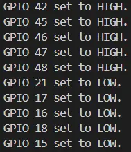 ESP-IDF GPIO Test Serial Output