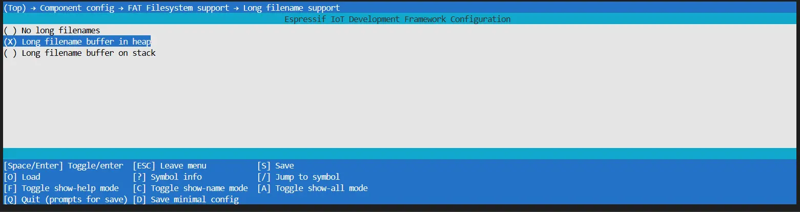 TF Card Long File Name Support Configuration