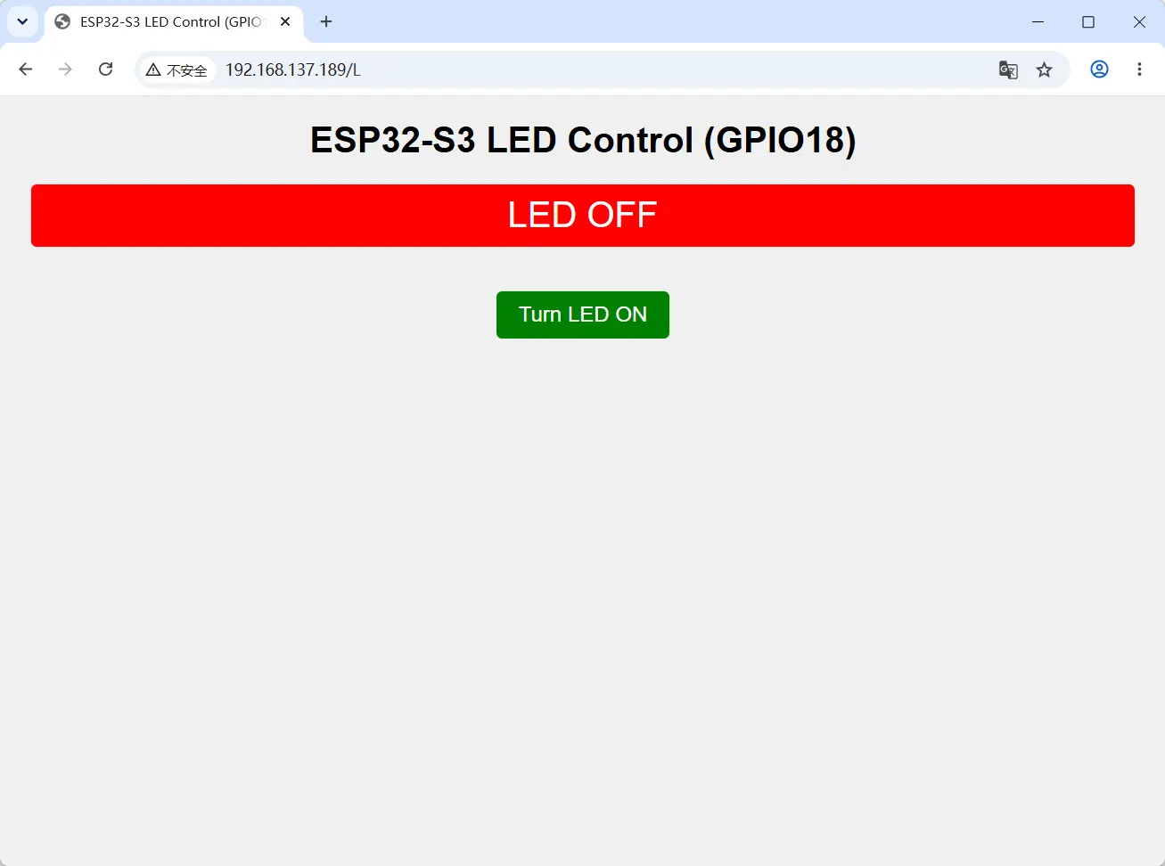 GPIO18 Restored to Low Level Web Page Status