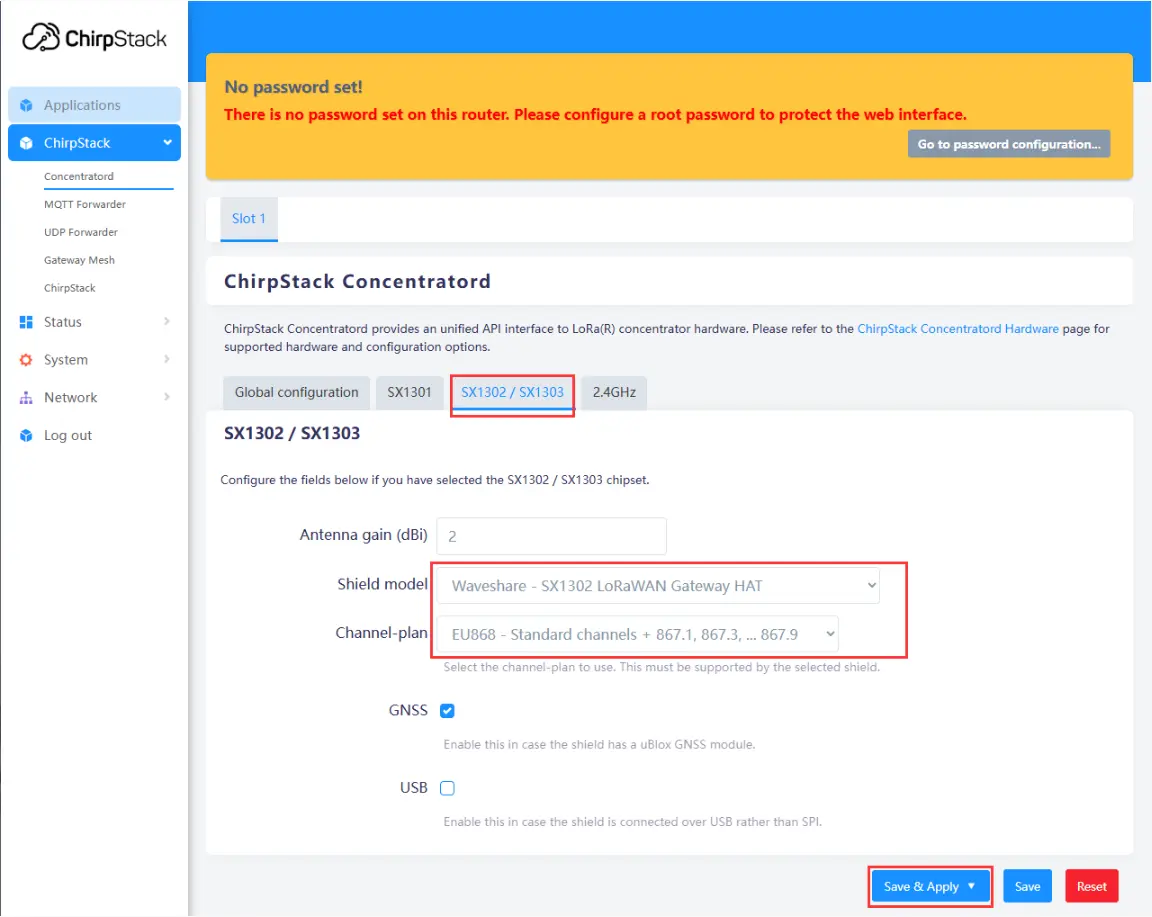 Configure Gateway Parameters