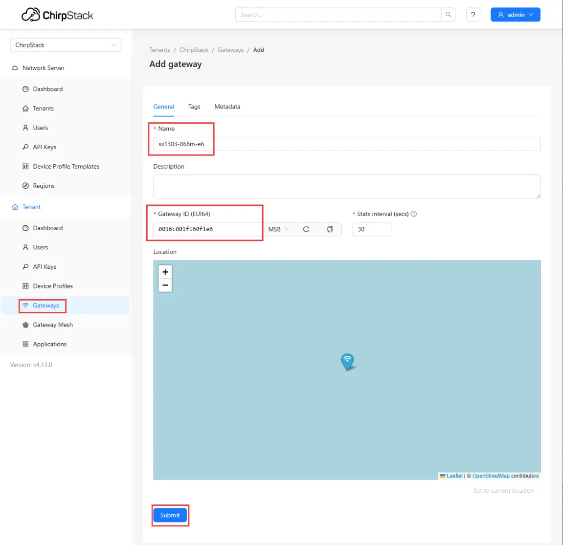 Add Gateway to Server